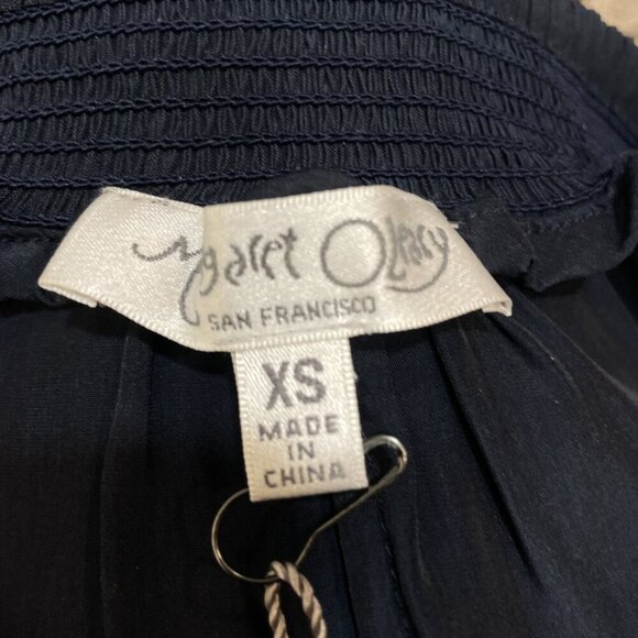 NWT Margaret O'Leary XS Navy Midi Handkerchief Skirt Elastic Waist Lagenlook NEW - Picture 6 of 7